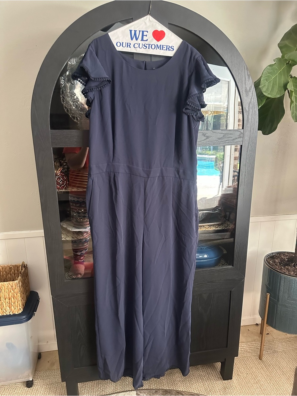 Classic Navy Short-Sleeve Jumpsuit by Ann Taylor